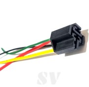 تصویر سوکت پنج فیش رله بوق بدون پایه ساده افتامات چراغ و استارت سیم ۲.۵ لحیمی 