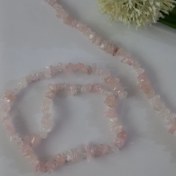 تصویر سنگ شکسته رزکوارتز(فروش بصورت ریسه ای) 