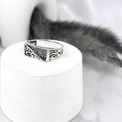 تصویر انگشتر نقره مردانه اسپرت بدون نگین 