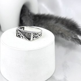 تصویر انگشتر نقره مردانه اسپرت بدون نگین 