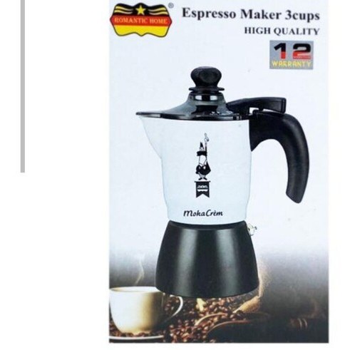 Induction Cuban Moka Pot Stovetop Coffee Espresso Maker Stainless Steel  (160ml)