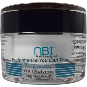 تصویر پودر کاشت ناخن بی رنگ NBI حجم 28 گرم ا NBI Nail implant powder NBI Nail implant powder