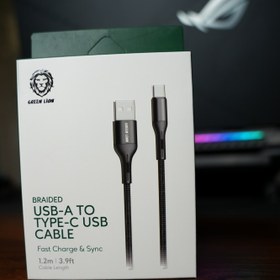 تصویر کابل شارژ کنفی USB-A به Type-C گرین لاین طول 1.2 متر (GNBCTYCBK) Green Lion Braided USB-A to Type-C Cable 1.2m