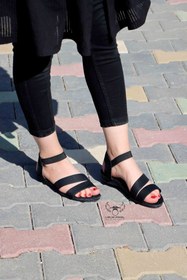 تصویر صندل زنانه مشکی مدل 22758 Black women's sandals, model 22758