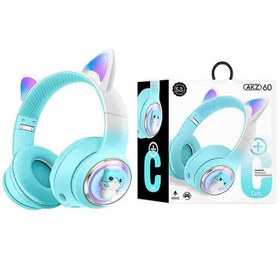 تصویر هدفون بی سیم بچگانه طرح گربه مدل AKZ60 WIRELESS HEADPHONE CAT EAR AKZ60