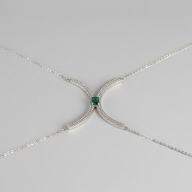 تصویر زنجیر سینه نگین‌دار سلویا کد 76 