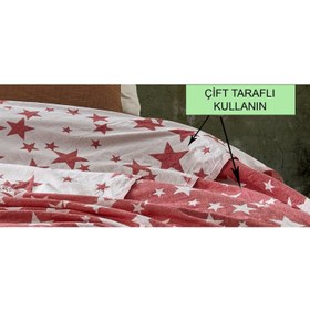 تصویر ستاره | پتو دو رو از پنبه ارگانیک با بافت جاکارد قرمز 210x240 سانتی‌متر برند wellstil Star | Organic Cotton Double Sided Double Jacquard Red Piqué 210x240cm