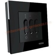 تصویر کلید کولر ویرا مدل کریستال مشکی Veera Switch And Sockets Black Crystal