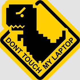 تصویر استیکر Don't Touch My Laptop T-rex 