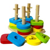 تصویر بازی مونته سوری مانع دار چوبی ۴ ستونه 