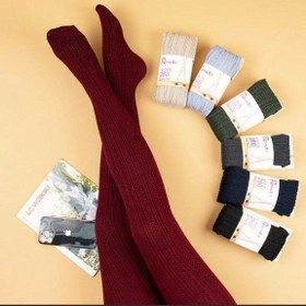 تصویر جوراب شلواری دخترانه پنتی طرح گندم کد 10430 رنگ زرشکی 