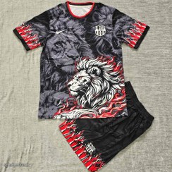 تصویر لباس فوتبال کانسپت بارسلونا طرح شیر 