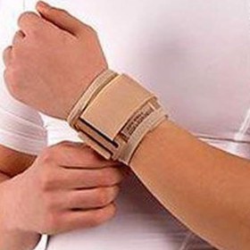 تصویر مچ بند نئوپرنی با استرپ پاک سمن فری سایز رنگ کرم Paksaman Neoprene Wrist Support Free Size