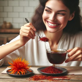 تصویر چای سیاه و زعفران Saffron + Black Tea