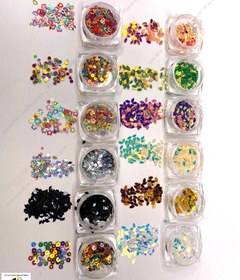 تصویر دیزاین فویل ۱۲تایی رنگی Nail foil design