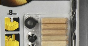 تصویر پک پین چوبی 8میلیمتر به پین و مته black and decker 