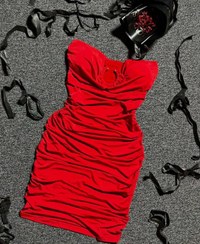 تصویر پیراهن مجلسی زنانه سونتین کد 066 رنگ قرمز 