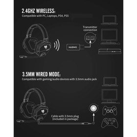 تصویر هدست بی سیم نابو G06 NUBWO G06 Dual Gaming Headset