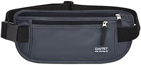 تصویر DAITET RFID Blocking Money Belt for Men Women, Slim Fanny Pack for Travel Running,Conceal Waist Wallet for Passport Holder,Phone,Cash(Black Dark Grey) 