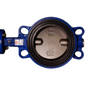 تصویر شیر پروانه ای اهرمی 5 اینچ PN16 دیسک استیل میراب WAFER BUTTERFLY VALVE 5" PN16 GGG40 MIRAB