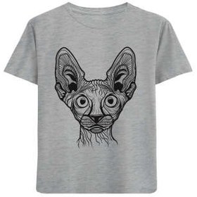 تصویر تی شرت آستین کوتاه پسرانه طرح گربه کد F08 