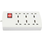 تصویر چند راهی ۶ خانه بدون ارت وحدت الکتریک MK با کابل ۱٫۶ متری Vahdat MK Power Strip