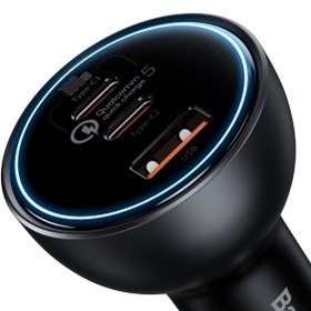 تصویر شارژر فندکی بیسوس TZCCZM-0G Baseus TZCCZM-0G 3 Port 160W Car Charger