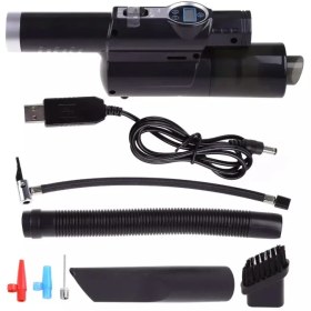 تصویر جارو و پمپ باد فندکی خودرو دوکاره LY-8018 