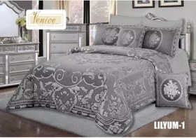 تصویر روتختی جاکارد ترک 8 تیکه لیلیوم jakard bed set lilum