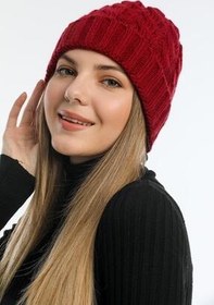 تصویر خرید کلاه بافتی زنانه برند Mossta رنگ زرشکی ty195227487 