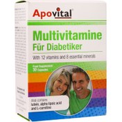 تصویر کپسول مولتی ویتامین افراد دیابتی آپوویتال 30 عدد Apovital Multivitamine For Diabetics 30 Caps
