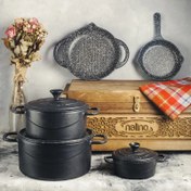 تصویر سرویس پخت و پز چدن ۸ پارچه نالینو مدل Fico Nalino 8-piece cast iron cooking set, Fico model