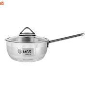 تصویر تابه ام جی اس سایز 24 تمام استیل تکدسته درب دار 