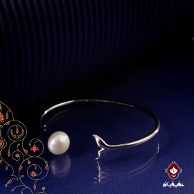 تصویر دستبند نقره مروارید دم ماهی 