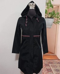 تصویر کاپشن بارونی دخترانه کلاهدار واقعا ضدآب بدوت استر - سایز یک قد 94 قدآستین57 دوربازو 32 دورسینه98 / مموری واقعا ضدآب بدون آستر / مشکی 