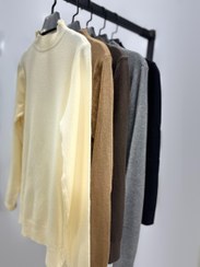 تصویر بافت یقه سه سانت وارداتی - کرم 