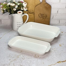 تصویر تابه مستطیل گریل جنس سرامیک فر و مایکروفری