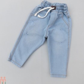 تصویر شلوار لی بچه گانه کمرکشی آبی روشن Baby jeans pants 