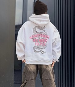 تصویر سویشرت سفید Snake Snake Hoddie