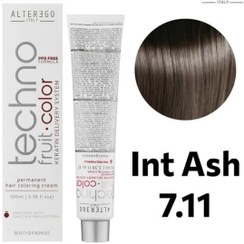 تصویر رنگ مو آلترگو (تکنو فروت کالر) بلوند خاکستری شدید (7.11) Intense Blonde Ash Alterego (Techno Fruit Color) 