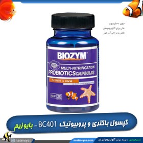 تصویر کپسول باکتری و پروبیوتیک آکواریوم های آب شور BC401 بایوزیم Biozym Marine Fish Staple Diet 215g