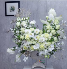 تصویر گلدان فایبر گلاس پایه دار نامنظم کد 701 