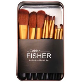 تصویر گلدن فیشر ست براش 12 عددی golden fisher 12 brush set 