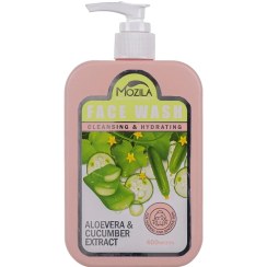 تصویر ژل شستشوی صورت حاوی عصاره آلوئه ورا و خیار مناسب پوست معمولی و حساس موزیلا مدل Mozila Aloevera Cucumber Extract Face Wash Mozila Aloevera Cucumber Extract Face Wash 400ml