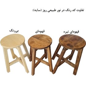 تصویر چهارپایه چوبی صفحه گرد - خود رنگ 