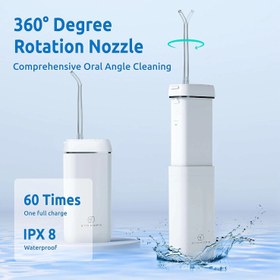 تصویر SYNHOPE Water Flosser [ مینی شارژی قابل حمل ] انتخاب تمیز کننده دندان شستشوی دهان، مخزن تلسکوپی، 3 حالت و ضد آب IPX8، نخ دندان مسافرتی خانگی برای... SYNHOPE Water Flosse [Mini Cordless Portable] Oral Irrigator Teeth Cleaner Pick, Telescopic Tank, 3 Modes & IPX8 Waterproof, Home Travel Flossers for...