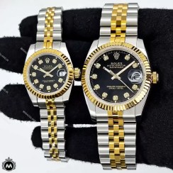 تصویر ساعت ست رولکس دی جاست 03-Rolex Dat ejust - دورنگ سبز / متوسط Rolex