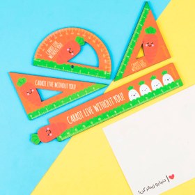 تصویر ست خط کش 4 تکه هویج 