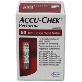 تصویر نوار تست قند خون اکیو چک پرفورما قرمز رنگ ا Accu-chek Performa Blood Glucose Test-Strip Accu-chek Performa Blood Glucose Test-Strip