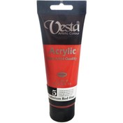 تصویر رنگ اکریلیک وستا کد ۵ قرمز کادمیوم حجم ۷۵ میلی لیتر 